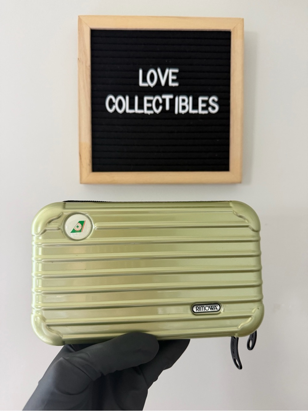 RIMOWA Olive Green Ridged Mini Case